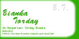bianka torday business card